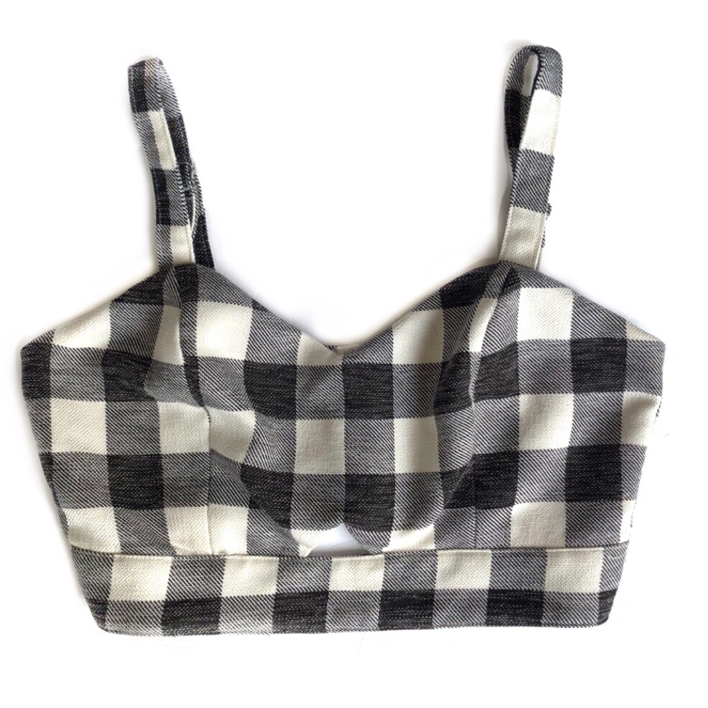 Jealous Tomato Plaid / Check Cut Out Crop Top